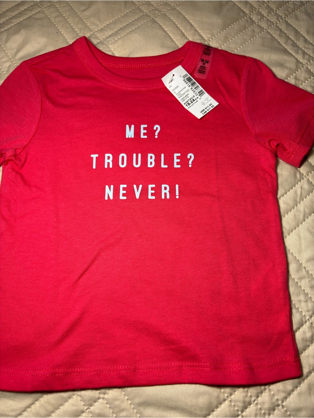 Children’s Place 18-24M "Me? Trouble? Never!" Graphic Tee